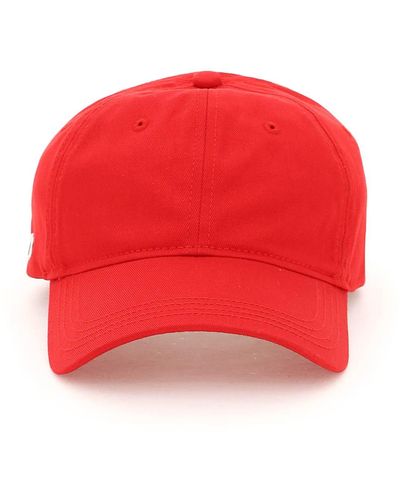 Lacoste Cotton Baseball Cap - Red