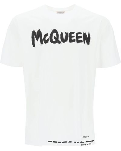 Alexander McQueen Mcqueen Graffiti T-Shirt - White