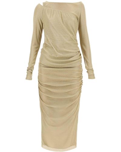 Dolce & Gabbana Long Dress In Lurex Knit - Natural