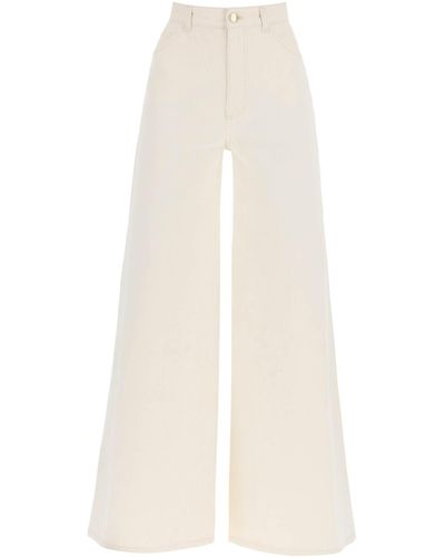 Chloé Chloe' Cotton Hemp Flare Jeans - White