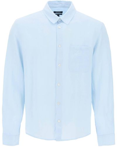 A.P.C. Linen Cassel Shirt For - Blue