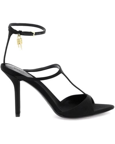 Givenchy Satin Sandals With G Lock Charm - Black