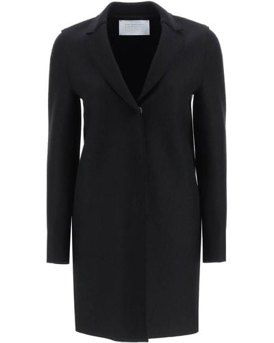 Harris Wharf London Single-breasted Coat In Pressed Wool - Black