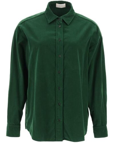 The Row Corduroy Pen Shirt - Green