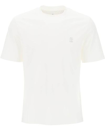 Brunello Cucinelli T Shirt With Logo Print - White