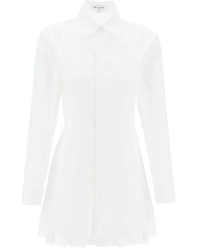 Alaïa Mini Shirt Dress - White