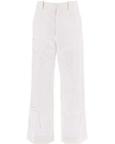 OAMC Wide-Legged Scribble Pants - White