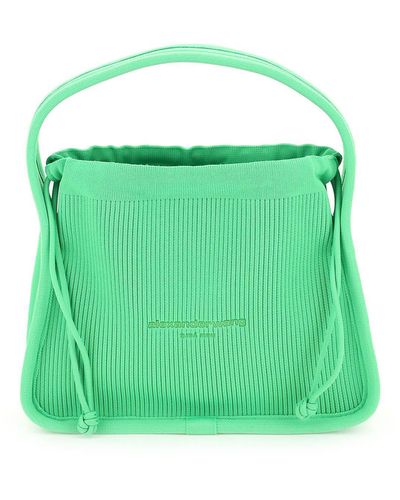 Alexander Wang Rib-knit Ryan Small Handbag - Green