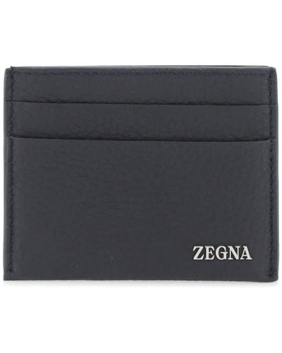 Zegna Leather Cardholder - Gray