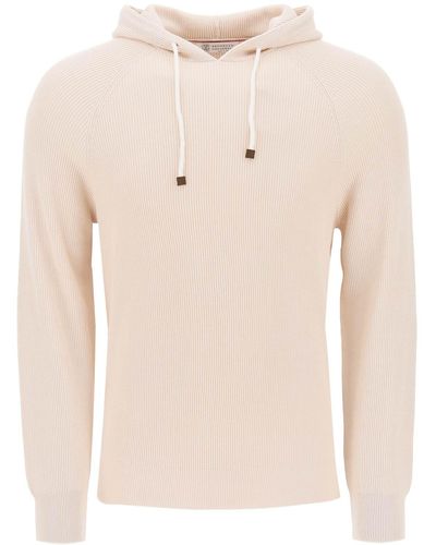 Brunello Cucinelli Knitted Hoodie - Natural