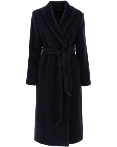 Max Mara Studio Alpaca And Wool Robe Coat - Black