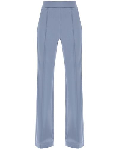 Fendi Flared Trousers With Logo Tape - Blue