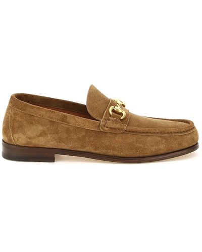 Henderson Suede Leather Orfeo Penny Loafers - Brown