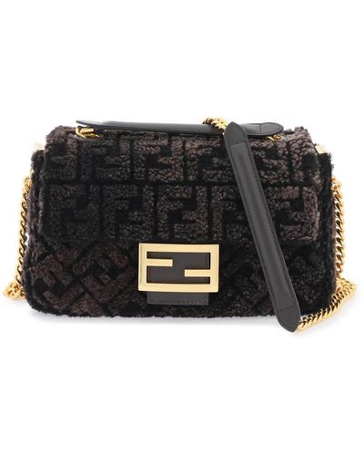 Fendi Borsa baguette Chain Midi - Nero