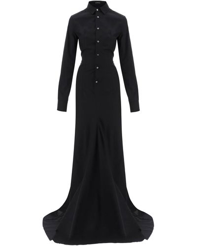 Ann Demeulemeester MAXI ABITO CHEMISIER 'CHENARA' - Nero