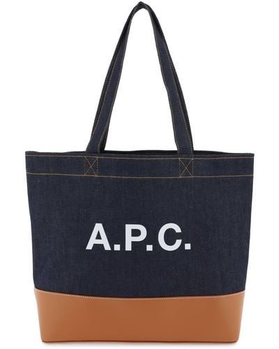 A.P.C. Axel E/W Tote Bag - Blue