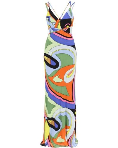 Moschino Printed Jersey Maxi Dress - White