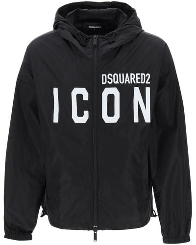 DSquared² Be Icon Windbreaker Jacket - Black