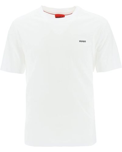 HUGO Oversized T Shirt With Logo - White