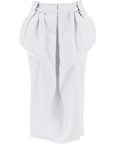 Maison Margiela Crinkled Denim Ruffled Skirt - White