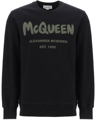 Alexander McQueen Mcqueen Graffiti Sweatshirt - Black