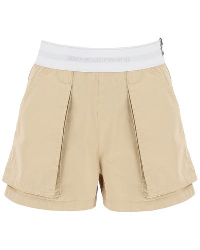 Alexander Wang Cargo Shorts con cintura elastica - Neutro