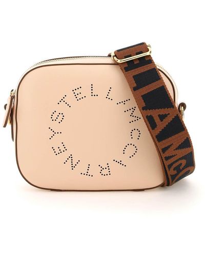 Stella McCartney Camera Bag With Perforated Stella Logo - Natural