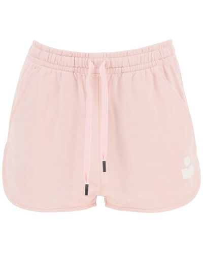 Isabel Marant Isabel Marant Etoile Mifa Sports Shorts With Flocked Logo - Pink