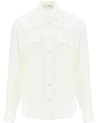 Alessandra Rich Silk Shirt - White