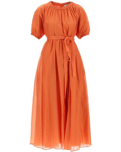 Max Mara 'Fresia' Cotton Voile Maxi Dress - Orange