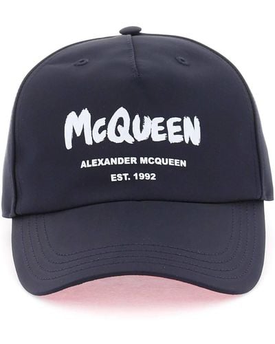Alexander McQueen CAPPELLO BASEBALL GRAFFITI - Blu