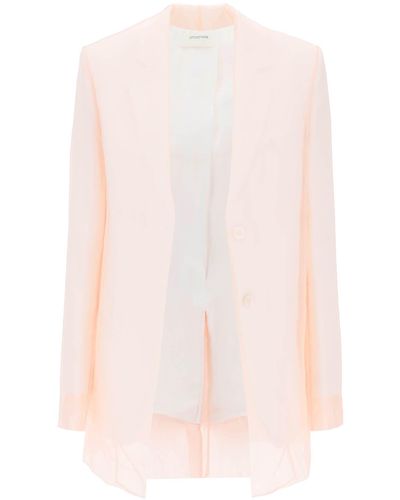 Sportmax Acacia Blazer With Double Layer Of Organ - Pink