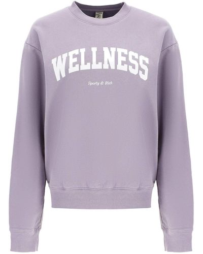 Sporty & Rich Crew Neck Sweatshirt With Print - Purple
