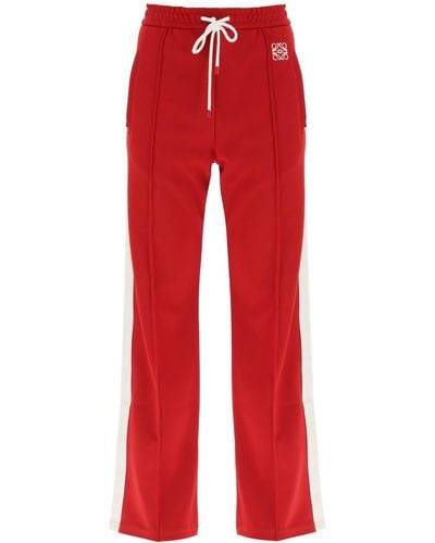 Loewe Track Pants With Side Bands - Red