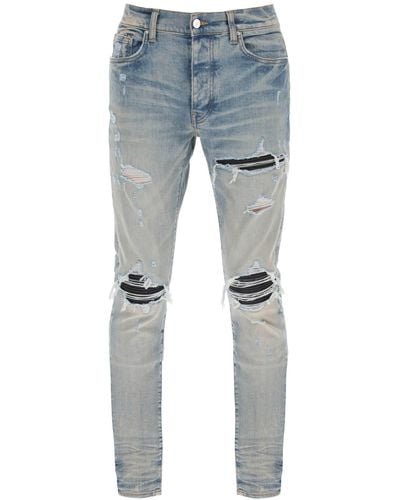 Amiri Jeans Skinny Con Strappi 'Mx1' - Blu