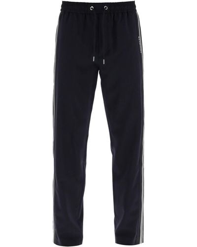 Moncler Sporty Trousers With Side Stripes - Blue