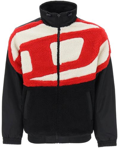 DIESEL Teddy Fleece Track Jacket - Black