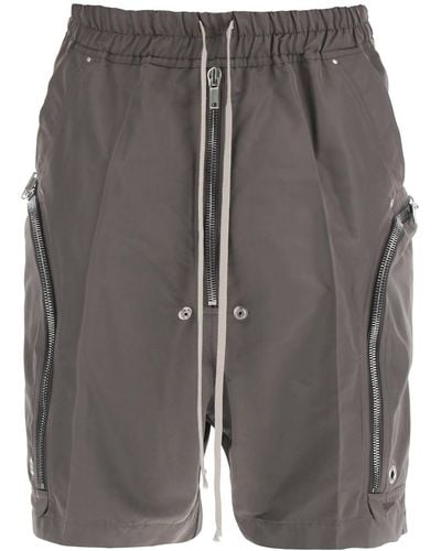 Rick Owens Faille Cargo Shorts - Grey