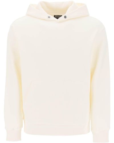 Zegna Cotton And Cashmere Hoodie - White