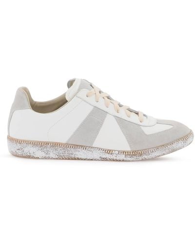 Maison Margiela Vintage Nappa And Suede Replica Trainers In - White
