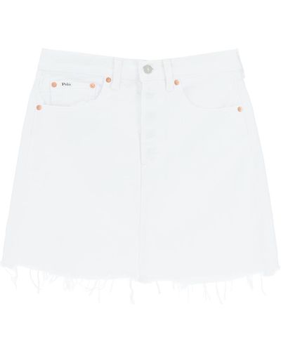 Polo Ralph Lauren Denim Miniskirt - White