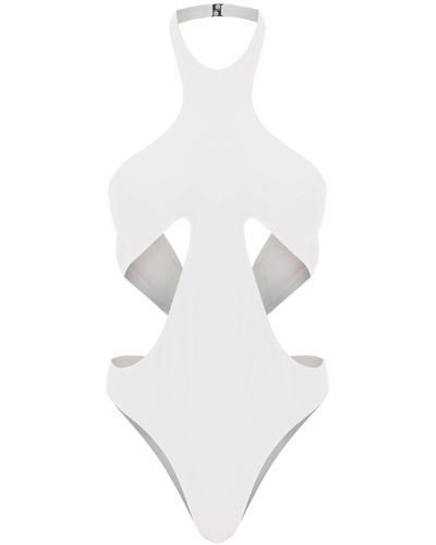 Mugler One Piece Swimsuit With Cut Outs - White