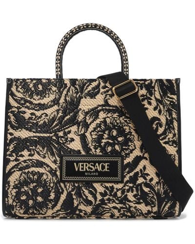 Versace Medium Athena Barocco Tote Bag - Black