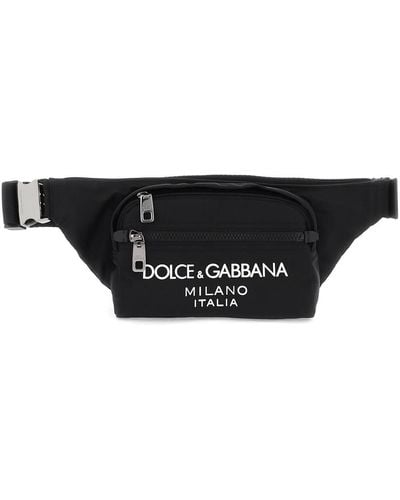Dolce & Gabbana Marsupio In Nylon Con Logo - Nero