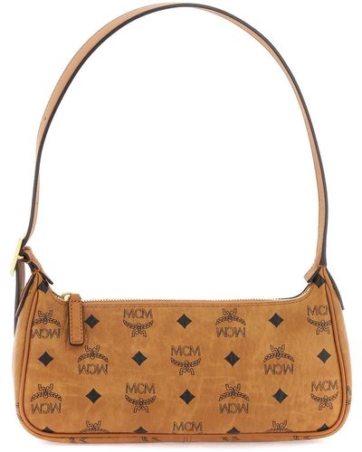 MCM Aren Visetos Shoulder Bag In - Brown