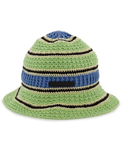 Stella McCartney Cotton Crochet Bucket Hat - Green