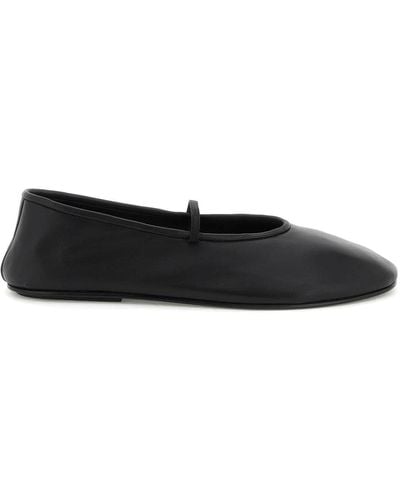 The Row Nappa Leather Ballet Slippers - Black