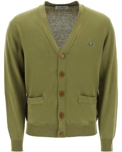 Vivienne Westwood Cardigan With Orb Embroidery - Green