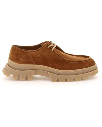Henderson Suede Leather Lace-up Shoes - Brown