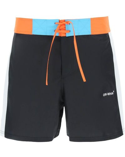 Off-White c/o Virgil Abloh Logo Swimtrunks - Nero